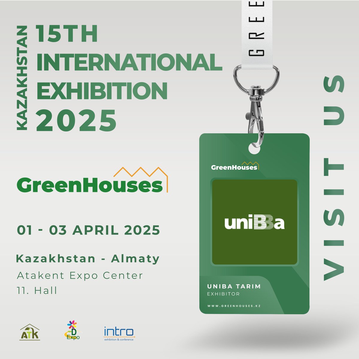 intro_fair's tweet image. 1-3 Nisan 2025 tarihleri arasında Kazakistan&apos;ın Almatı şehrinde gerçekleşecek olan GreenHouses Expo Kazakistan Fuarımızda “UNİBA” aldı!

#ıntrofair #IntroExhibitionConference #GreenhousesExpo2025 #kazakistanserafuarı #serafuarı2025 #greenhousesexpo2025 #almatı #fair #exhibition