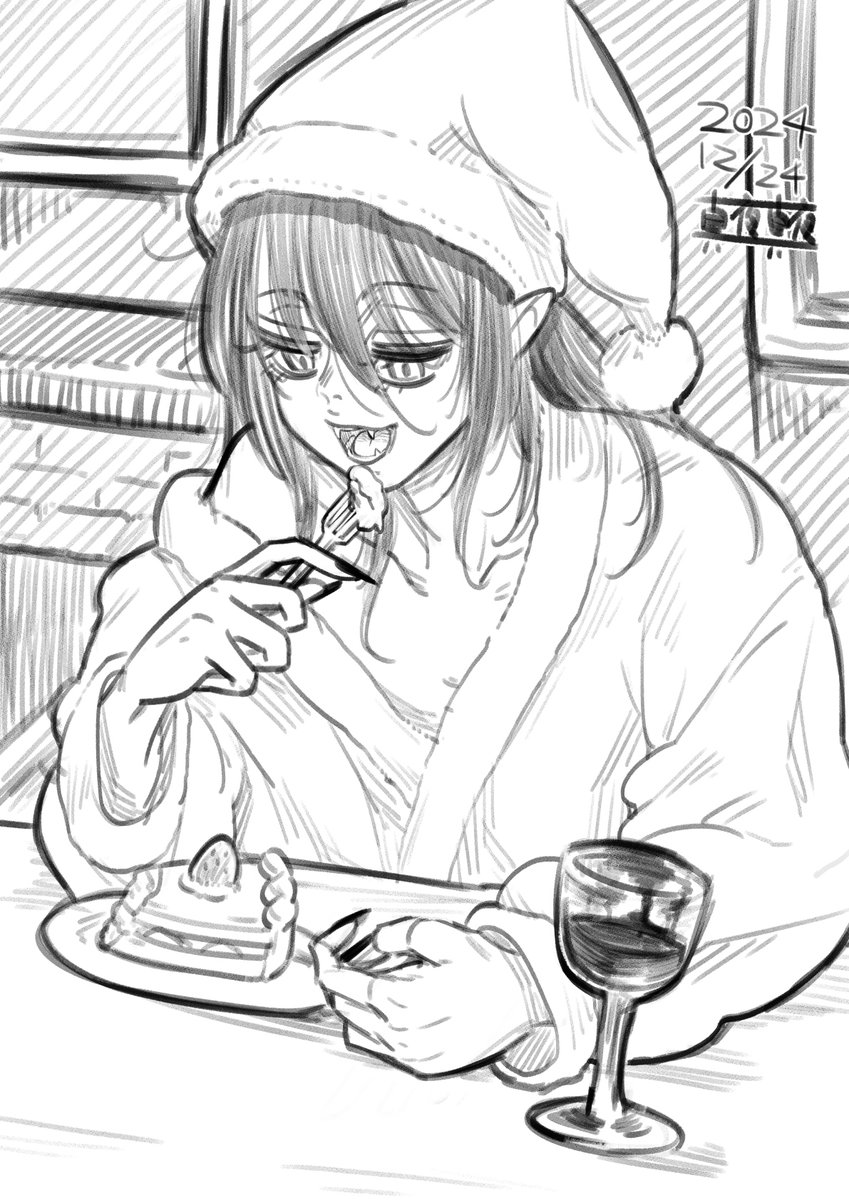 12/24 クリスマスイブを楽しむヴァンパイア。 