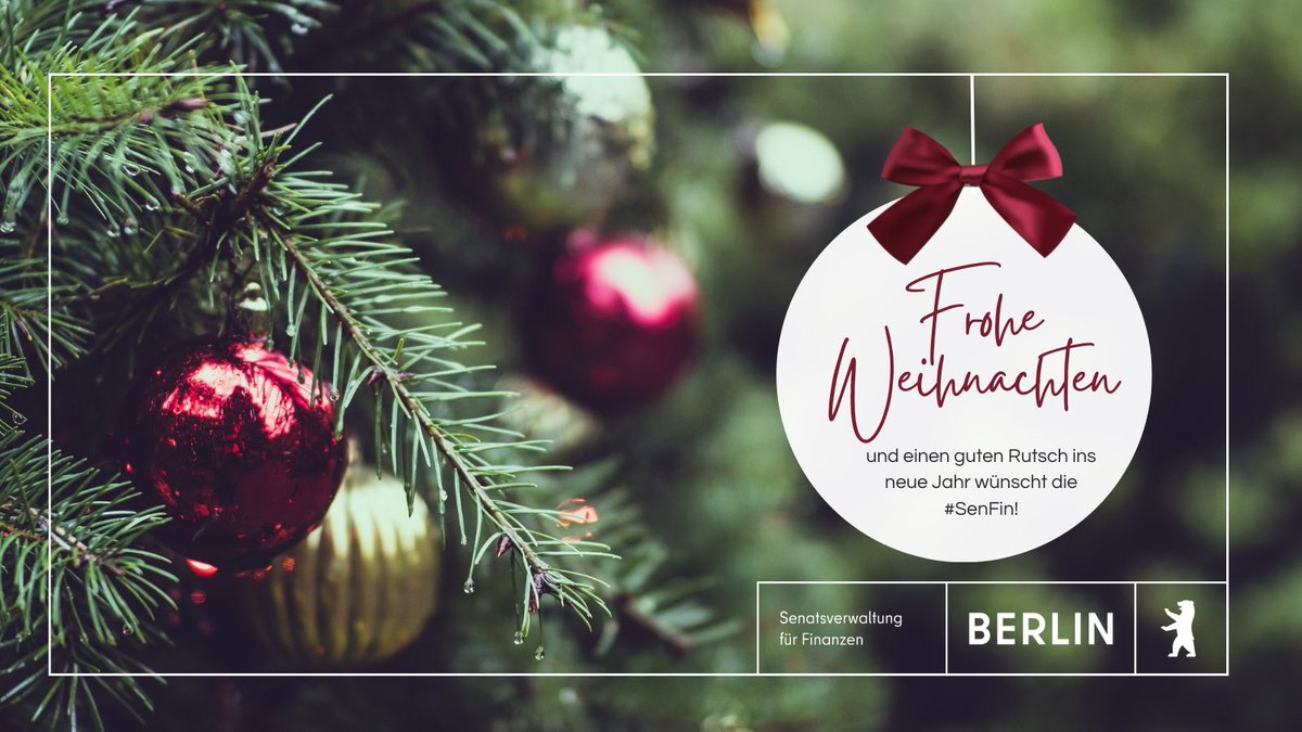 senfin's tweet photo. 🎄🎅 Frohe Weihnachten aus der Senatsverwaltung für Finanzen! 🎅🎄 

Möge die Weihnachtszeit Ihnen Ruhe und Zeit für die schönen Dinge im Leben bringen.✨ 

#FroheWeihnachten #Berlin #Weihnachten2024 https://t.co/3QEif7e5Tz