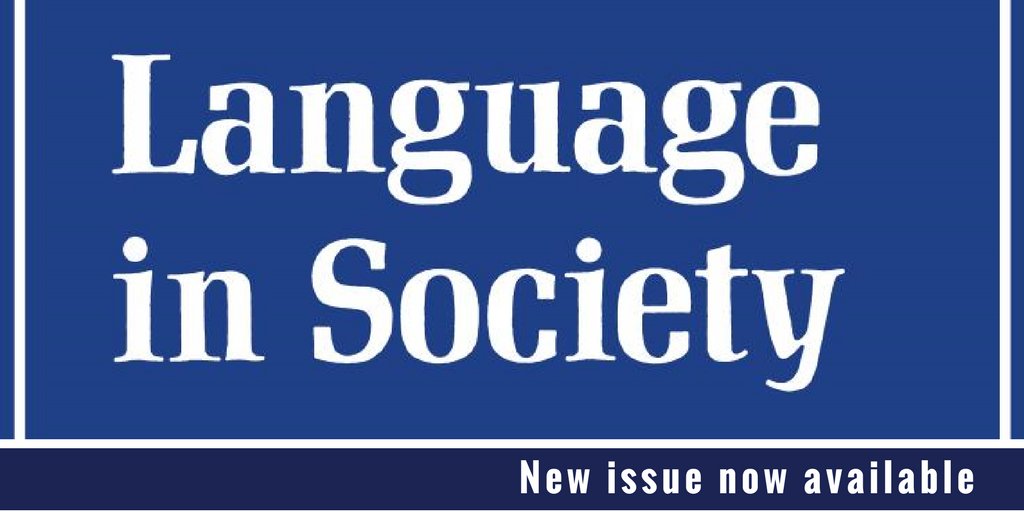CambUP_LangLing's tweet photo. New Issue of Language in Society now available
π https://t.co/QU7G38L6R4
#LangSoc https://t.co/w4gHUsaShz