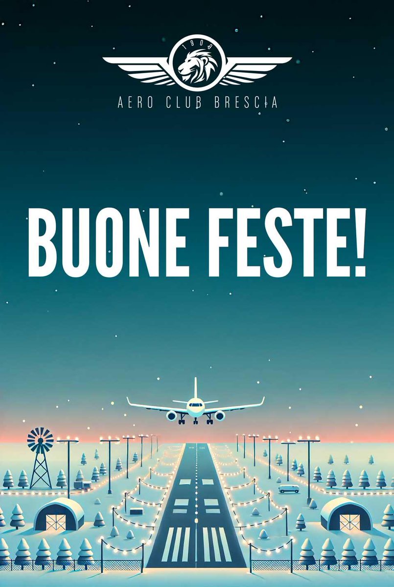 aec_brescia's tweet photo. 🎄🎉 Buone Feste da parte dell’Aero Club Brescia! 🎉🎄
A tutti i nostri amici, soci e appassionati di aviazione: vi auguriamo un Natale sereno e un nuovo anno pieno di emozioni, conquiste e, naturalmente, nuovi voli! ✈️✨ https://t.co/u4N4BHwm2J