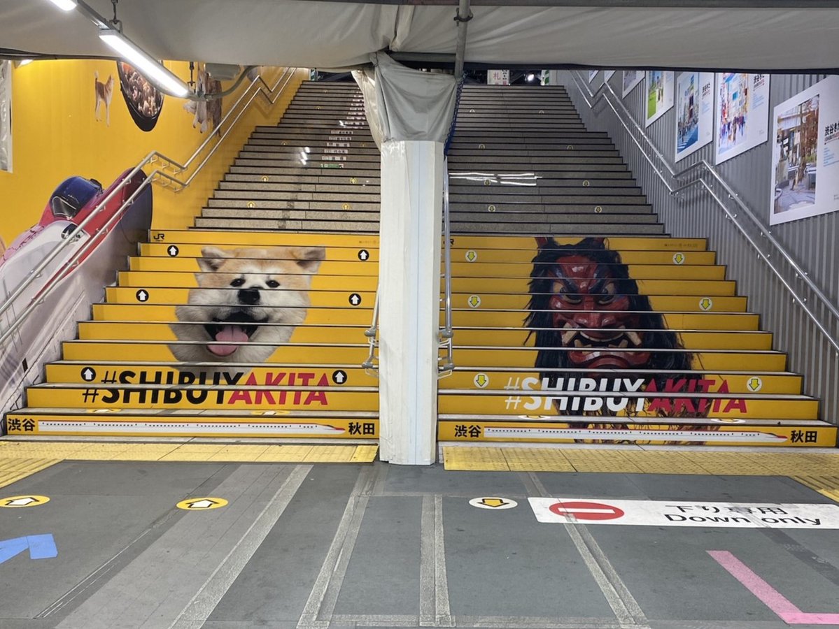 ⋱#なまはげ ＆ #秋田犬 が “渋谷きた”！🥰 ⋰

2月27日（木）まで、
渋谷駅南改札内の1・2番線階段に
インパクト抜群の「なまはげ」と
かわいらしい「秋田犬」の装飾が登場👹🐕

秋田県冬の大型観光キャンペーンを
盛り上げています🙌

◆キャンペーンの詳細はこちら◆
akita-hottokenai.jp