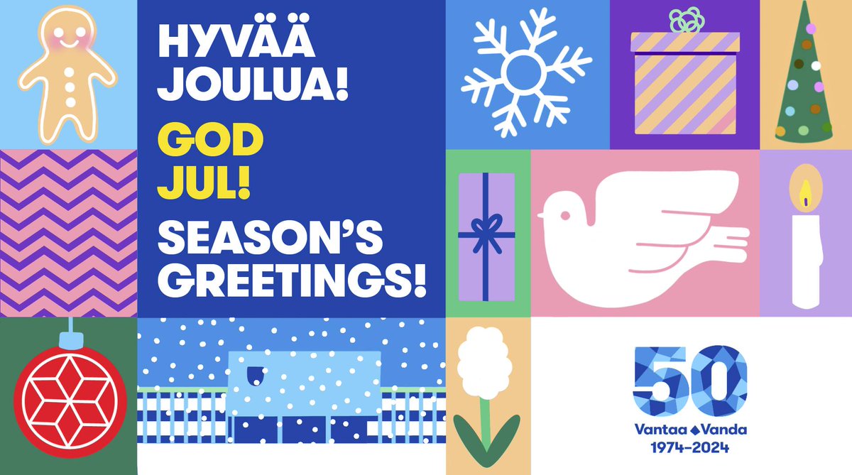 VantaanKaupunki's tweet photo. 🎅Hyvää ja turvallista joulua! 
🎁Ha en glad och säker jul! 
🎄Have a happy and safe Christmas!

#Joulu #KotonaVantaalla #Christmas #Jul #Vantaa #Vantaa50 https://t.co/wqGuHtZYtW