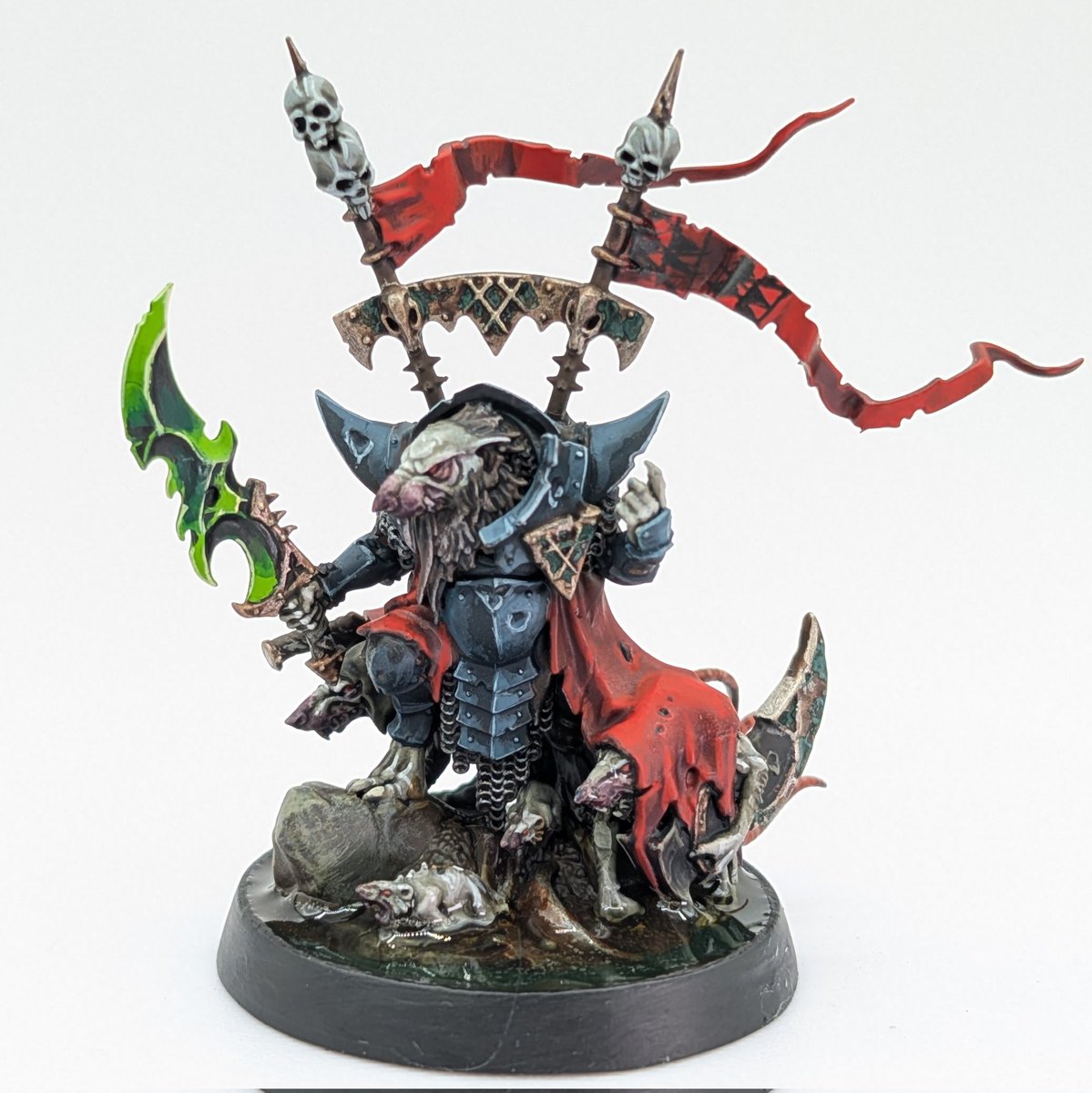 CoreGamesEvents's tweet image. Managed to pull off a grim dark feel with these colour choices, shame I&apos;ll probably mess up the army to go with him!

#PaintingWarhammer #paintslam24 #Warmongers #combatpatrol #skaven #ageofsigmar #aos
