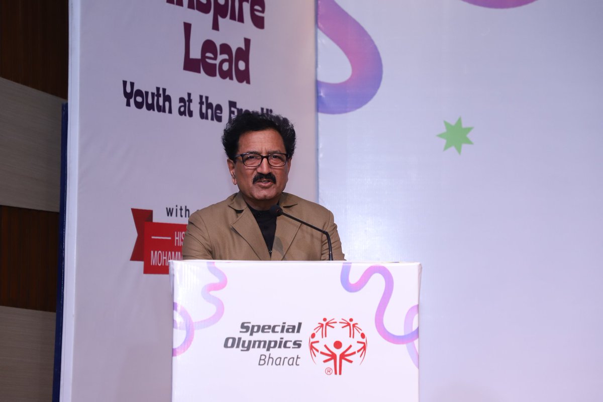 SOlympicsBharat's tweet photo. Mr. V.K. Mahendru, Executive Director of SO Bharat, delivered the Opening Remarks, setting the tone for an empowering and inclusive Day 3 of the NYLS. His words resonated with our theme: Unite, Inspire, Lead - Youth at the Frontline. 
#Inclusion #UniteInspireLead #NYLS https://t.co/73jIPz6tmE