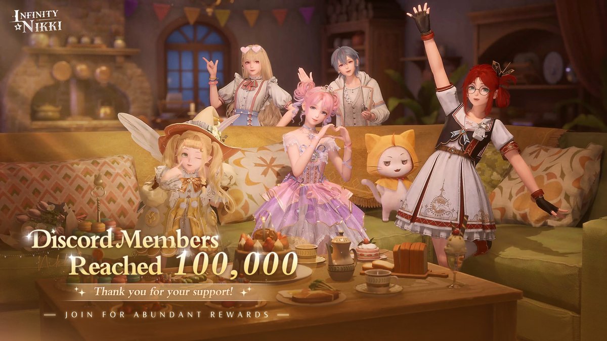 Infinity Nikki Reaches 100,000 Members on Discord

Thank you, Stylists, for infusing this warm and vibrant community with your passion and creativity!

🎁Join our official Discord channel to take part in special giveaways and discover even more exciting surprises! We'll randomly