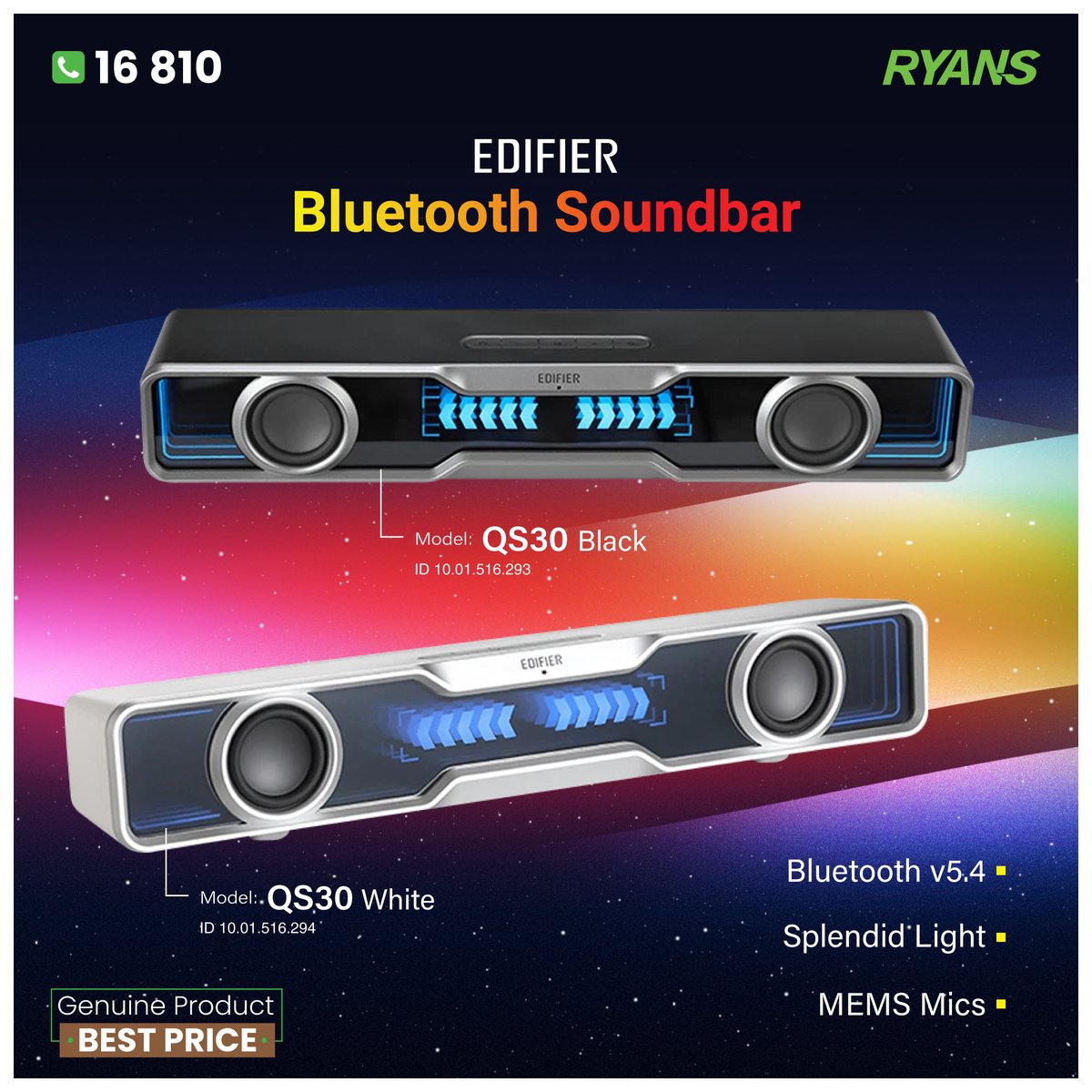 RyansComputers's tweet image. Elevate your audio experience with the Edifier QS30 Bluetooth Soundbar! 🎶✨ 

More details: 
Edifier QS30 1:0 Bluetooth Black Soundbar
ryans.com/edifier-qs30-1…

☎ 16810

#RyansComputers #EdifierQS30 #BluetoothSoundbar