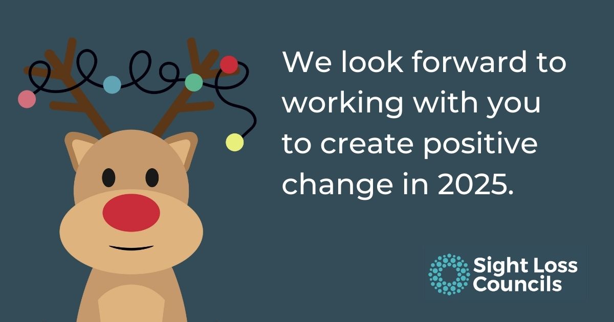 Wishing you a Merry Christmas &amp; Happy New Year from Sight Loss Councils! 🎄🎉 Thank you for your continued support. Our services are closed for the festive period from 25 Dec and will reopen on 3 Jan 2025! ✨ #MerryChristmas #HappyNewYear 🎄