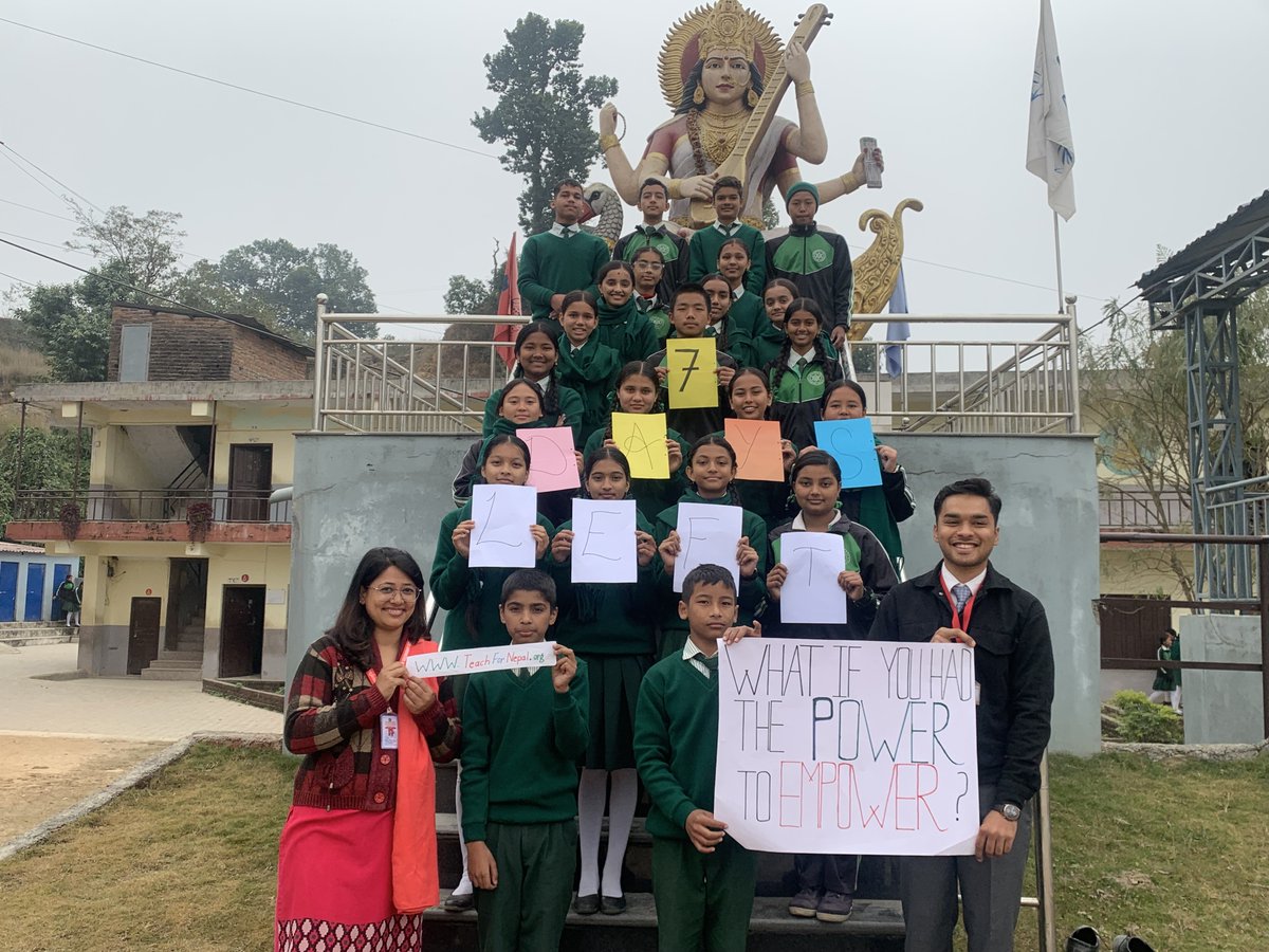 7 Days Left!   Deepserish &amp; Mandira, Teach For Nepal Fellows (2023), with their students at Shree Panchamunidev Secondary School, Tanahun, have a message: "This is your chance to embark on a journey that’s challenging yet transformative"!   Apply now: teachfornepal.org