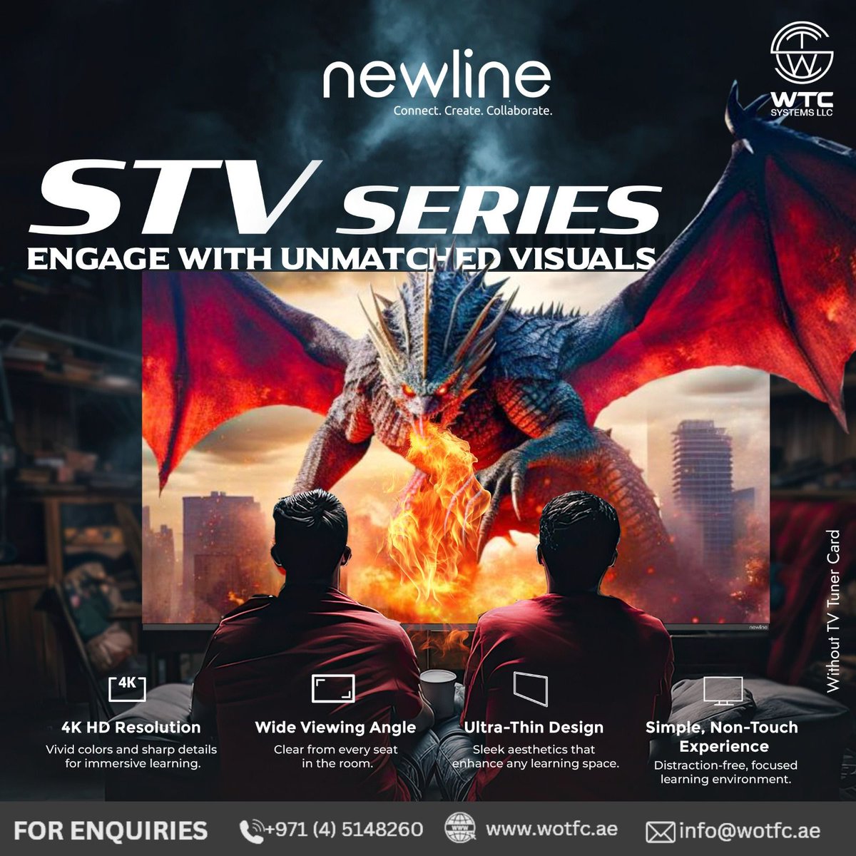 WTC_SYSTEMS_LLC's tweet image. NEWLINESTV
🚀 Revolutionize Your Viewing Experience with Newline STV Series!

Call us +97145148260
Mail Id: info@wotfc.ae
wotfc.ae

#WOTFC #WTC #WTCsystem #NewlineSTV #4KDisplay #UltraThinBezel #WirelessCasting #HDR #NonTouchDisplay #CollaborationTech #Conference