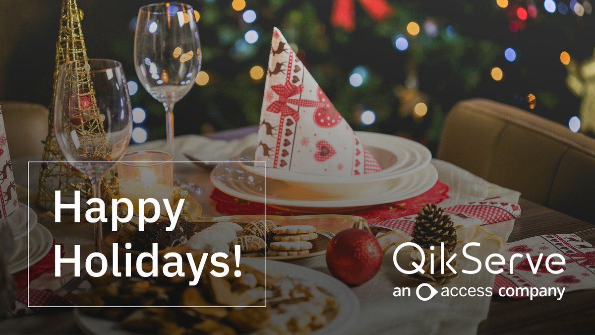 Wishing all of our valued employees, customers and partners a Happy Holidays, from everyone at QikServe! May your holiday season be filled with warmth, delicious food, and celebratory toasts with good company. 🎁🎉

#HappyHolidays