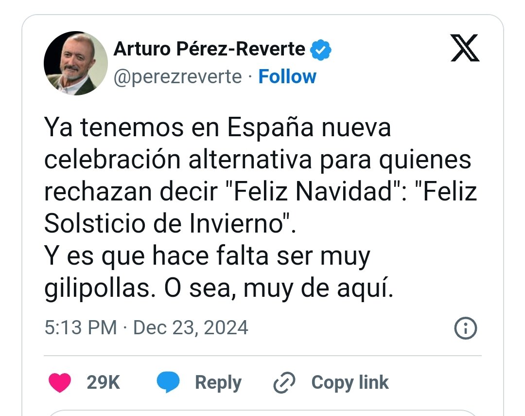 MovilEnda's tweet photo. Don Arturo quiere q no se pierda el espíritu navideño y propone q la felicitación de este año sea "¡Feliz Navidad, gilipollas!"
Igualmente don Arturo 😝 https://t.co/uyHtGLUgi1