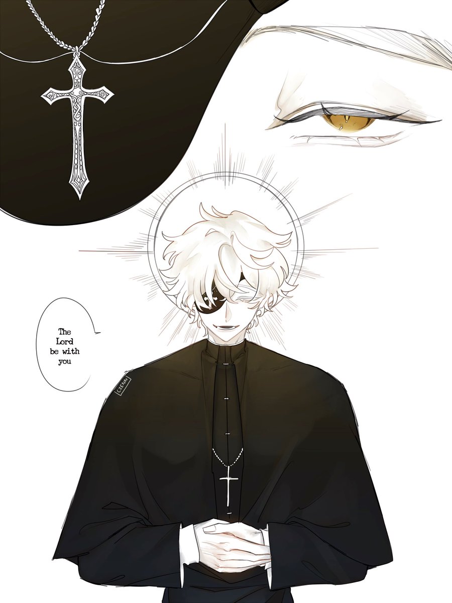 czenn_rrr's tweet photo. Priest &amp; vampire AU #florimatt #フロマティ https://t.co/PlPQlv6AtD
