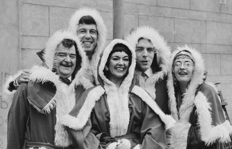 Joe Maplin always insisted Maplin’s  staff celebrate Christmas to the full despite  the camp only being open in the summer! Happy Christmas campers. Wonderful memories of Maplins with Ted, Gladys, Peggy and Mr Fairbrother! Xmas Season <a href="/VictoriaPalace/">Victoria Palace</a> 1983 #HideHi #HappyChristmas