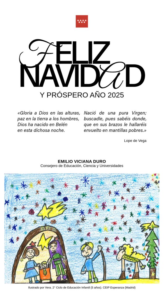 💫 Desde la Consejería de Educación, Ciencia y Universidades os deseamos que disfrutéis de unas felices fiestas

🎼 Aquí puedes volver a ver a los coros escolares que llenado de villancicos estos días en la Real Casa de Correos

 c.madrid/3tw4p4

 c.madrid/6khuu1