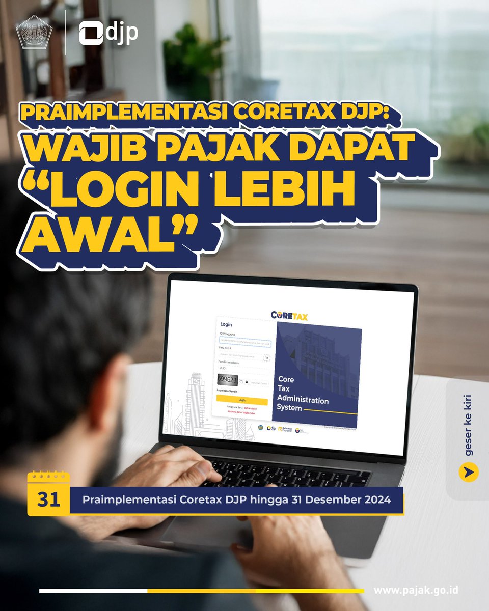 #KawanPajak, Coretax DJP akan segera hadir untuk memberikan layanan perpajakan yang lebih modern, efisien, dan terintegrasi. Yuk, simak informasi penting mengenai masa praimplementasinya!