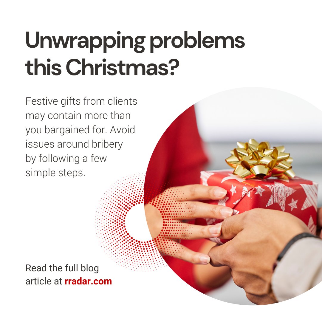 One perennial feature of the #festive season is gifts from customers and clients keen to show their appreciation. However, as innocent as these gifts may seem they have the potential to cause problems.

rradar.com/christmas-gift…

 #hospitality #bribery #fraud #corruption