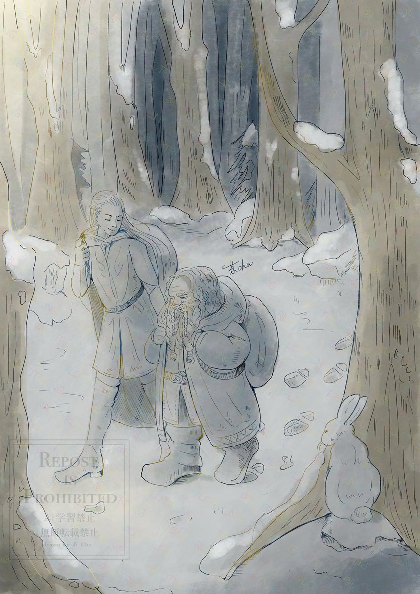 lotri_ng's tweet photo. 贈り物を届ける旅路
(Happy holidays!)

#lotr #gimli #legolas #gigolas https://t.co/HnZpsqqWnt