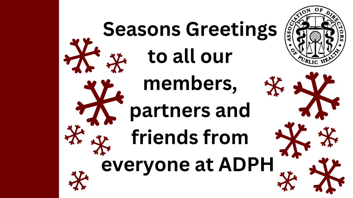 Association of Directors of Public Health (ADPH) (@adphuk) on Twitter photo The <a href="/ADPHUK/">Association of Directors of Public Health (ADPH)</a> office will be closed from Wednesday 25th until Thursday 2nd.
See you in 2025! The <a href="/ADPHUK/">Association of Directors of Public Health (ADPH)</a> office will be closed from Wednesday 25th until Thursday 2nd.
See you in 2025!