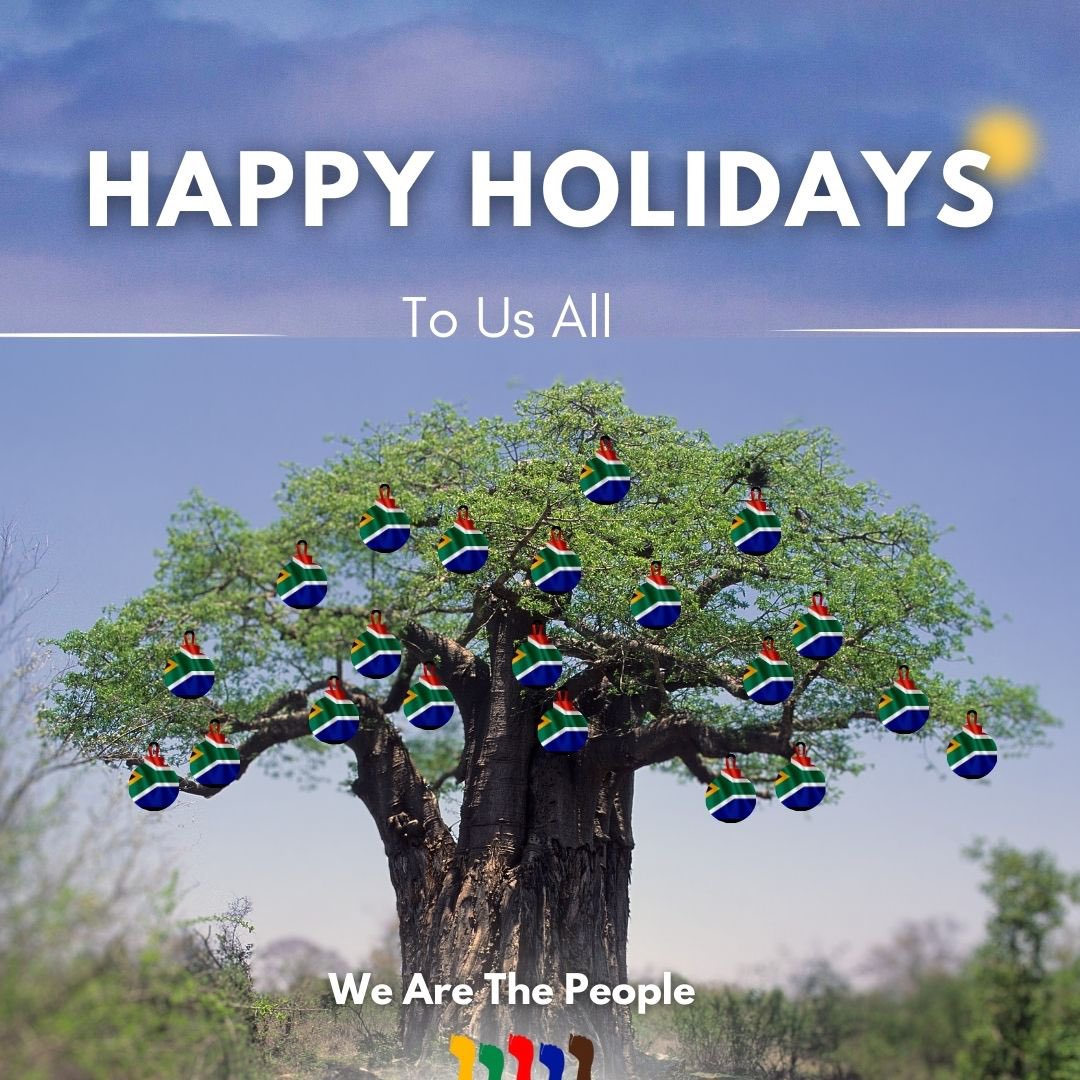 WeThePeopleZA's tweet photo. 🇿🇦 Wishing us all a joyous festive season filled with love, unity, and hope. Let’s celebrate the spirit of community that makes our nation resilient. May We, The People - embrace this time to uplift one another and look ahead to a brighter, more inclusive future. Happy Holidays! https://t.co/9FYMEAMRW4