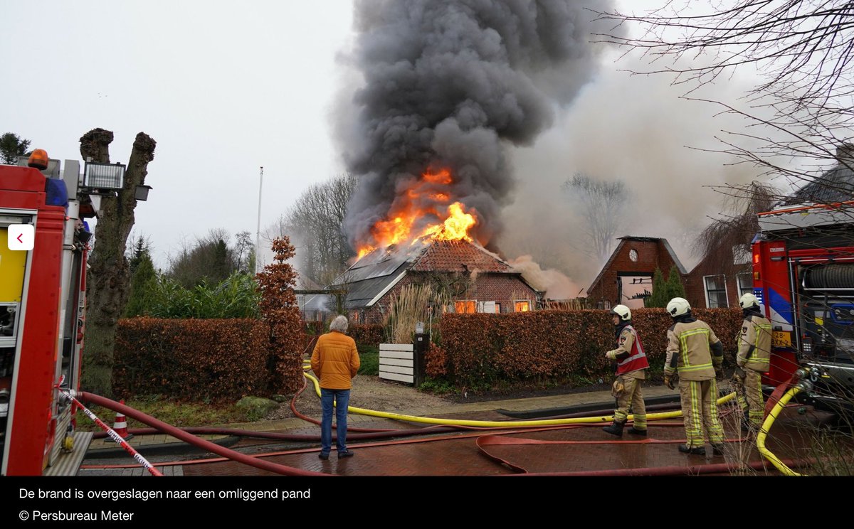 Brand in woonboerderij Roderwolde
