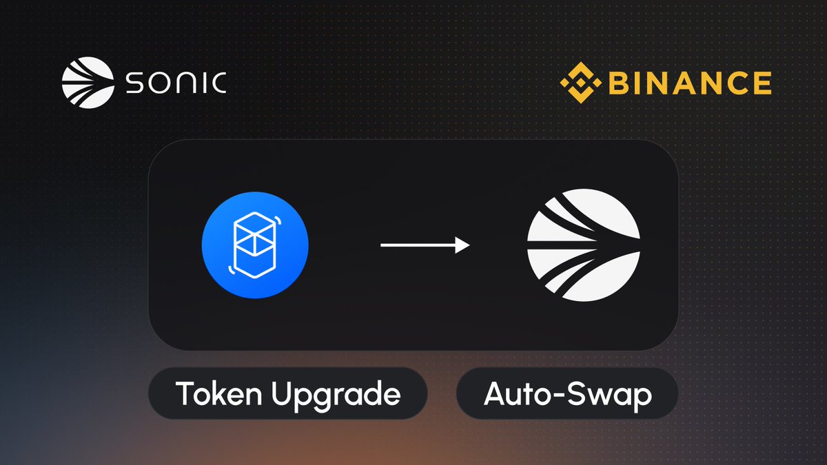 SonicLabs's tweet image. S on Binance? Soon 👀

@Binance will list $S on January 16 and open the token for deposits and trading.

Users holding FTM on Binance don&apos;t need to take any action. Your FTM will be upgraded to S automatically.