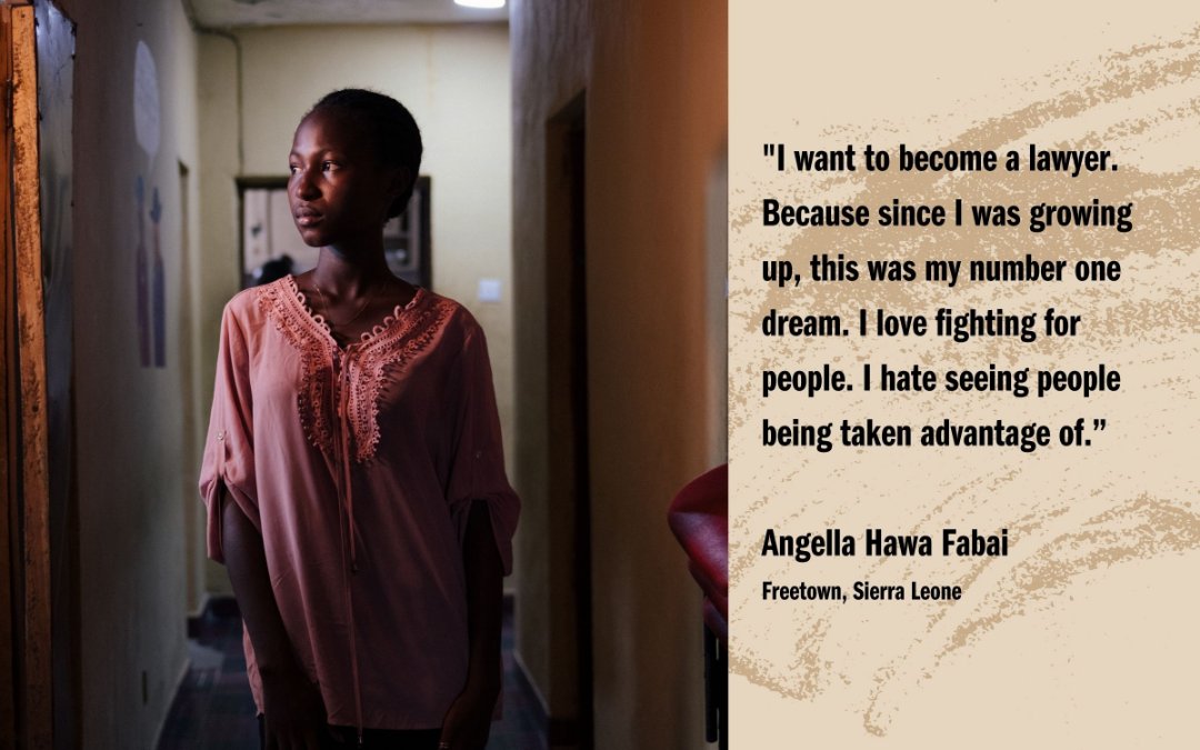 📢 Meet Angella from Sierra Leone, future lawyer and champion for justice! Her powerful words remind us why we need more women in leadership. #ChangeTheGame #GirlsPower