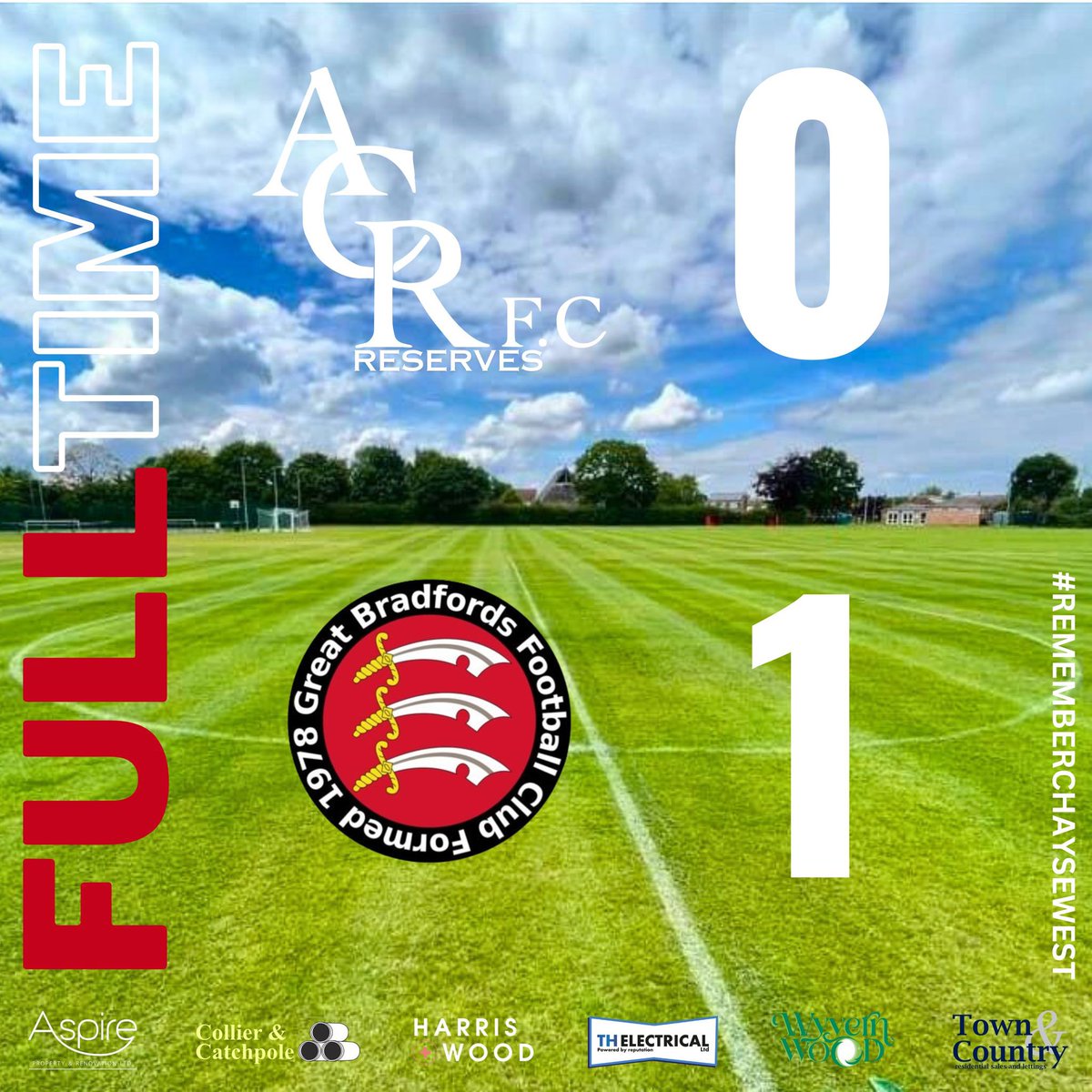 𝐓𝐢𝐠𝐡𝐭 𝐠𝐚𝐦𝐞 𝐠𝐨𝐞𝐬 𝐢𝐧 𝐟𝐚𝐯𝐨𝐮𝐫 𝐨𝐟 𝐭𝐡𝐞 𝐯𝐢𝐬𝐢𝐭𝐨𝐫𝐬
Saturdays match proved a tough one for the lads and we weren’t quite at it , credit to <a href="/GreatBradfords/">Great Bradfords FC</a> .It’s also our first fixture this season we haven’t scored.
#ACR
#REMEMBERCHAYSEWEST