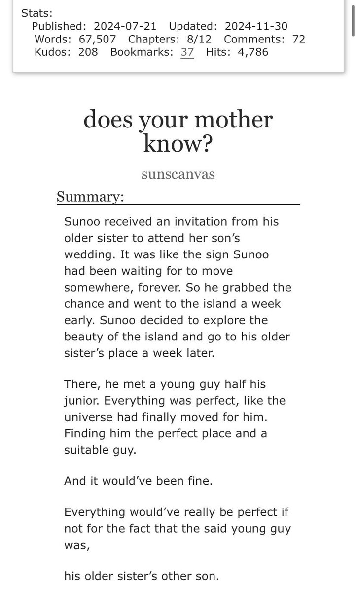 sunscanvas's tweet image. bss my most popular and dymk my fave 🫶🏼♥️

both are my fave tho 🥹 bss was my first heehoon fic while dymk was written during extremely tough times so it means so much!