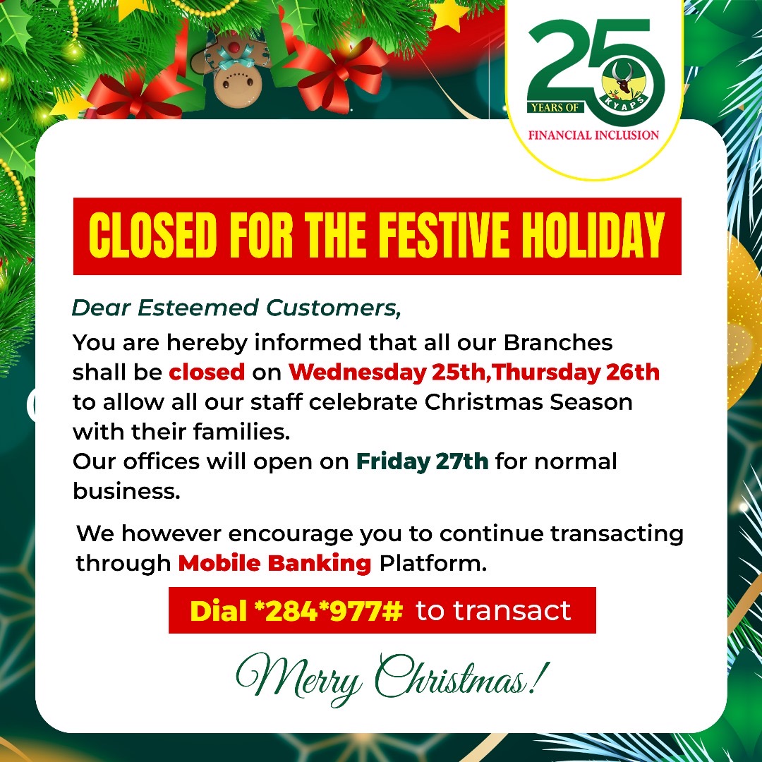 Merry Christmas to you our esteemed customers

#KYAPS #MerryChristmas2024