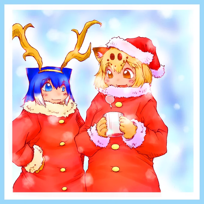 (過去絵再掲)ジャガウソサンタと一緒にどなた様も楽しい夜をお過ごしください!Simply havingA wonderful Christmastime.Simply havingA wonderful Christmastime.#けものフレンズ 