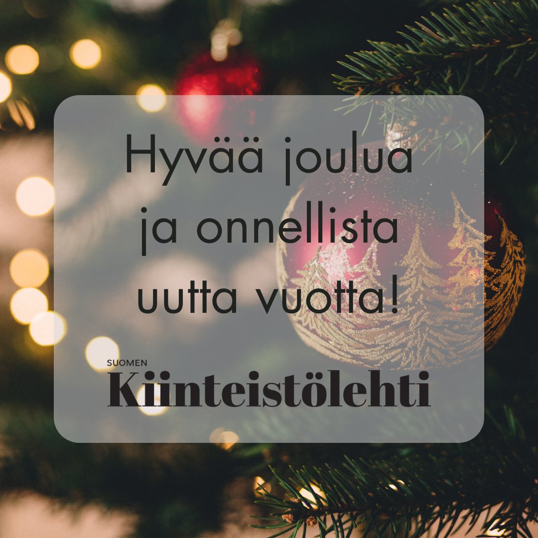 Hyvää joulua kaikille! 🎅 Kiinteistölehden toimitus on paikalla seuraavan kerran 2.1.2025.