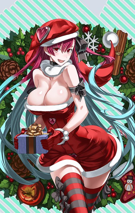 クリスマスとの事なので「戦場のヴァルキュリアDUEL」のリエラさんとイムカさんをペタリ