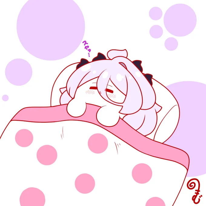 夜に備えて早く寝るおもちヒナちゃん今日の夜に何かあるのかな? #ブルアカ #おもちヒナ 