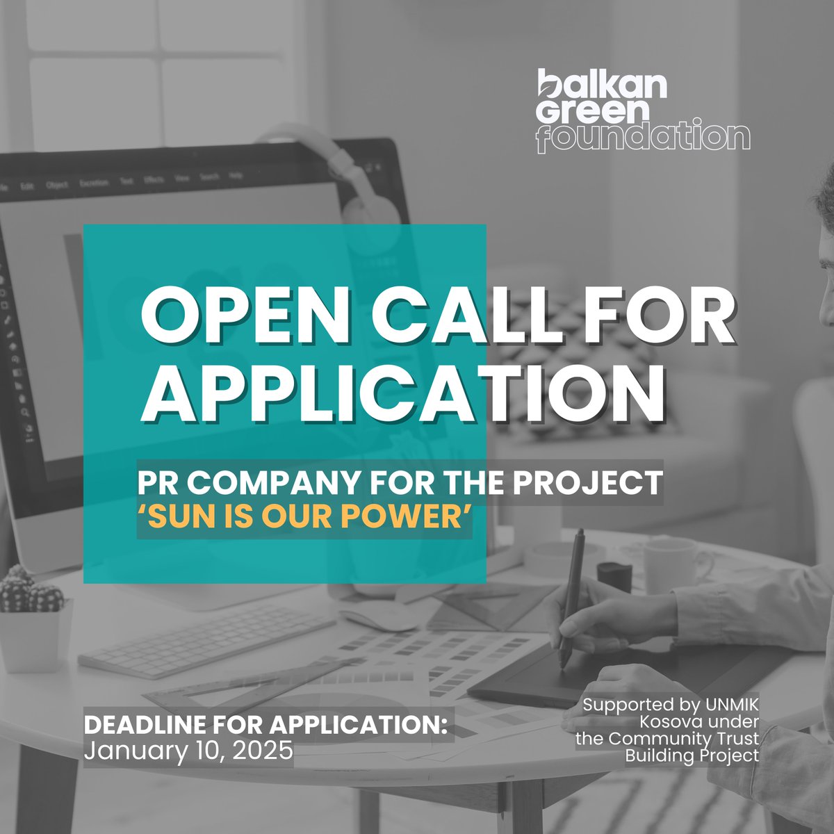 📢 Thirrje për Kompani PR – Projekti “Sun is Our Power” 

Kërkojmë PR kompani për promovimin e energjisë diellore dhe angazhimin komunitar në projektin mbështetur nga UNMIK.

🗓️ Afati: 10 Janar 2025
📎 Detaje &amp; ToR: bit.ly/3BSquiP

#SunIsOurPower #UNMIK #BGF