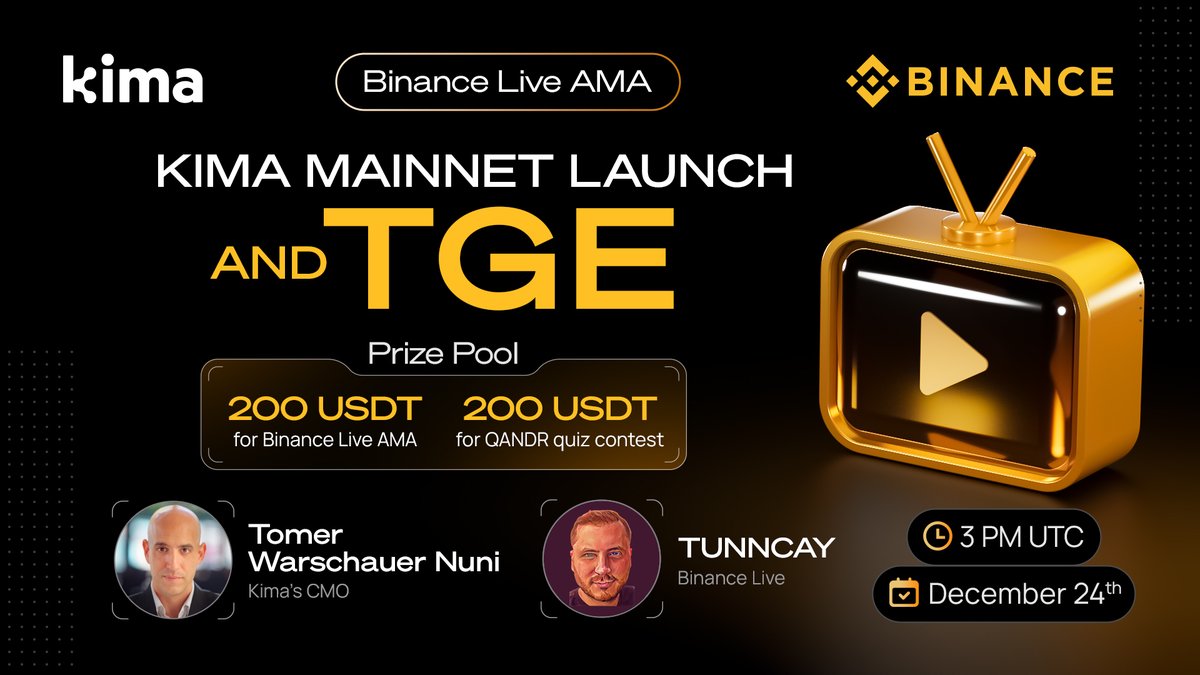 KimaNetwork's tweet image. 🎙️ Join Us for the Kima x tuNNCay AMA! 🎙️

Together with our Early Supporter, @tuNNCayCrypto, Kima’s CMO, @Crypt0Shmipt0, will dive into exciting topics like:

🌟 Kima’s mission and vision
🌟 The unique committee-based consensus mechanism
🌟 $KIMA token utility and benefits
🌟…