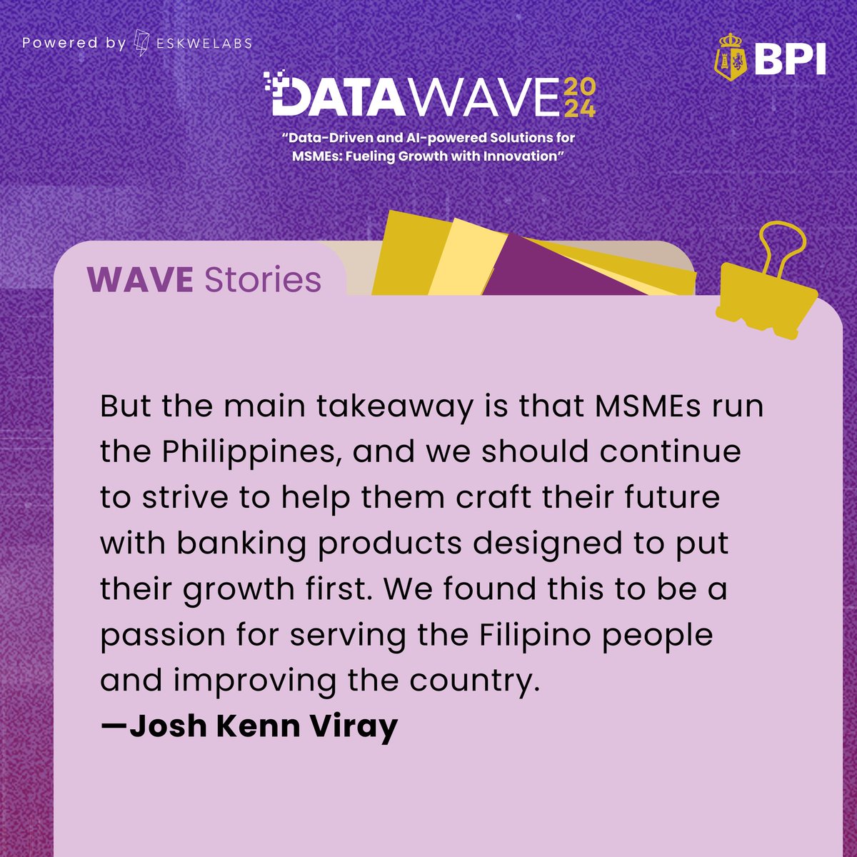 eskwelabs's tweet photo. Josh Kenn (Kenjo's) #BPIDATAWAVE2024 Story 🌊 https://t.co/lyDsFHEN1Q