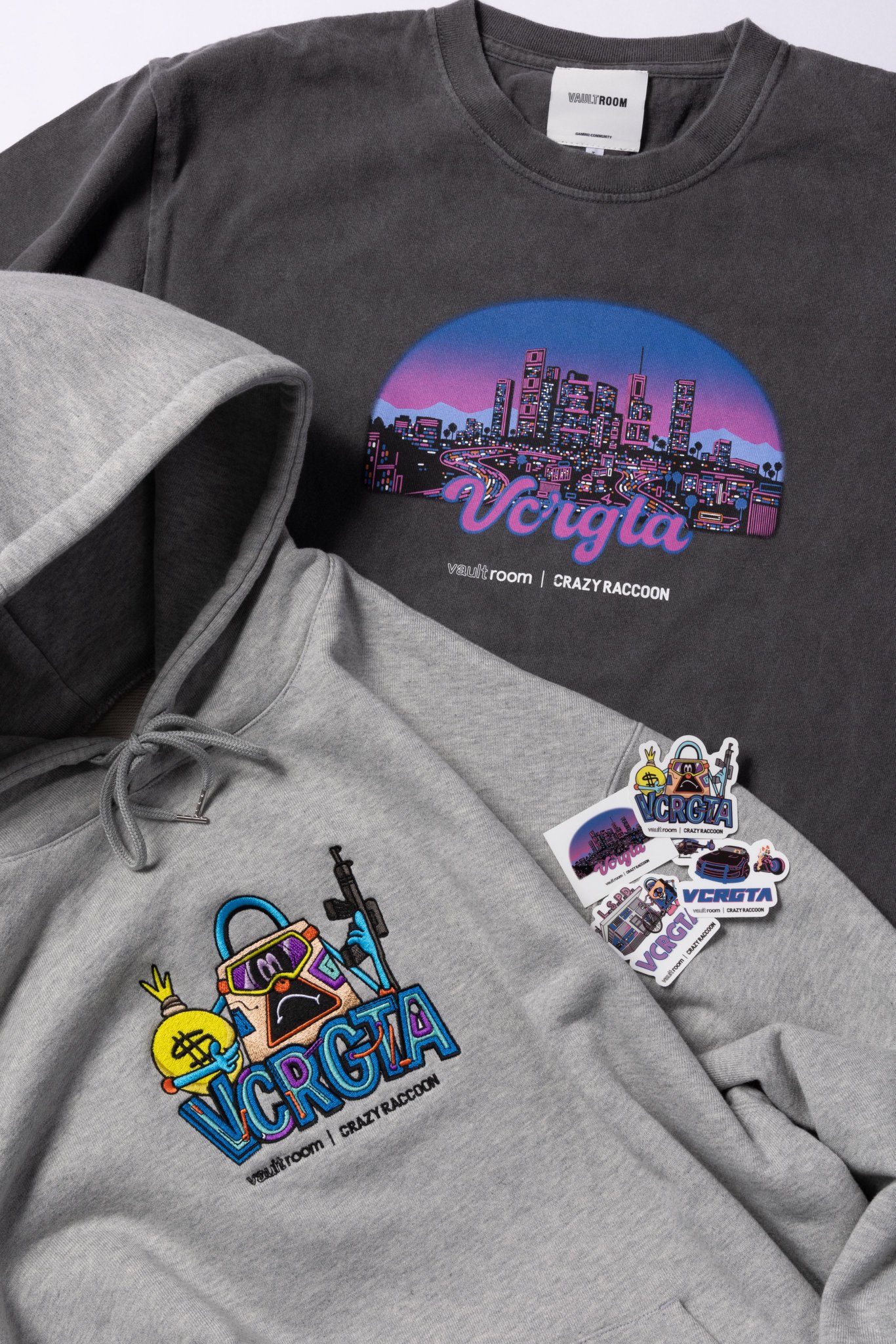 トップス GAMING CHAOS TEE/BLUE GRAY vaultroom vaultroom