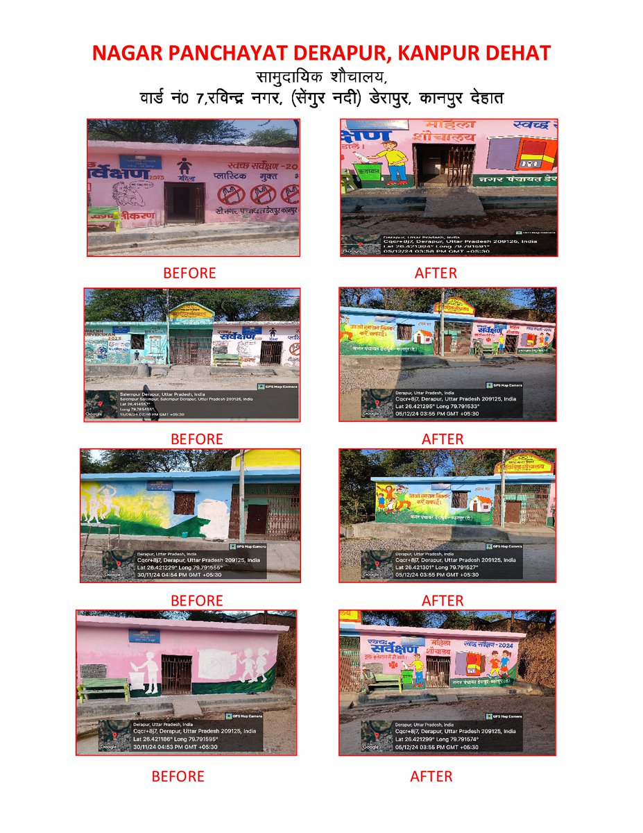 DerapurEo's tweet photo. Painting and repair work was done on the community toilet operated in Ward No. 7 Ravindra Nagar under I M Hare Campaign in Nagar Panchayat Derapur. https://t.co/IVSLPiTj2P