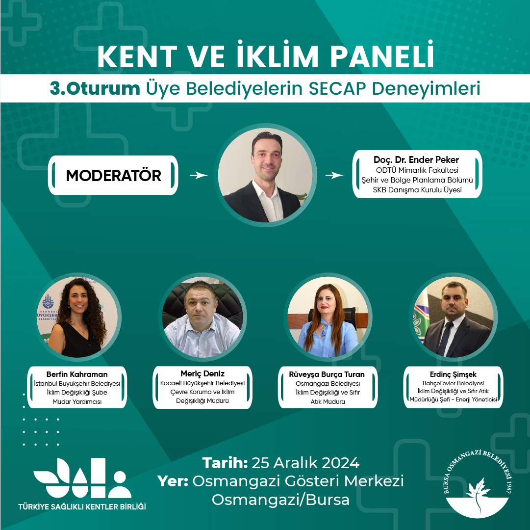 Osmangazi Belediyesi’nin ev sahipliğinde Kent ve İklim Panelini gerçekleştiriyoruz.

Panel kapsamında Osmangazi Belediyesi’nin iyi uygulama örnekleri yerinde incelenecek, devamında açılış konuşmaları ile başlayacak programda+