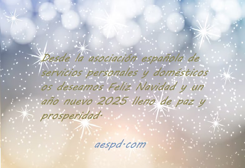 Desde la asociación española de servicios personales y domésticos os deseamos una Navidad llena de buenos momentos con vuestros seres queridos y un feliz año 2025. Y si cuidáis o sois los que recibís estos cuidados podáis disfrutar  de momentos entrañables de descanso y alegría🎄