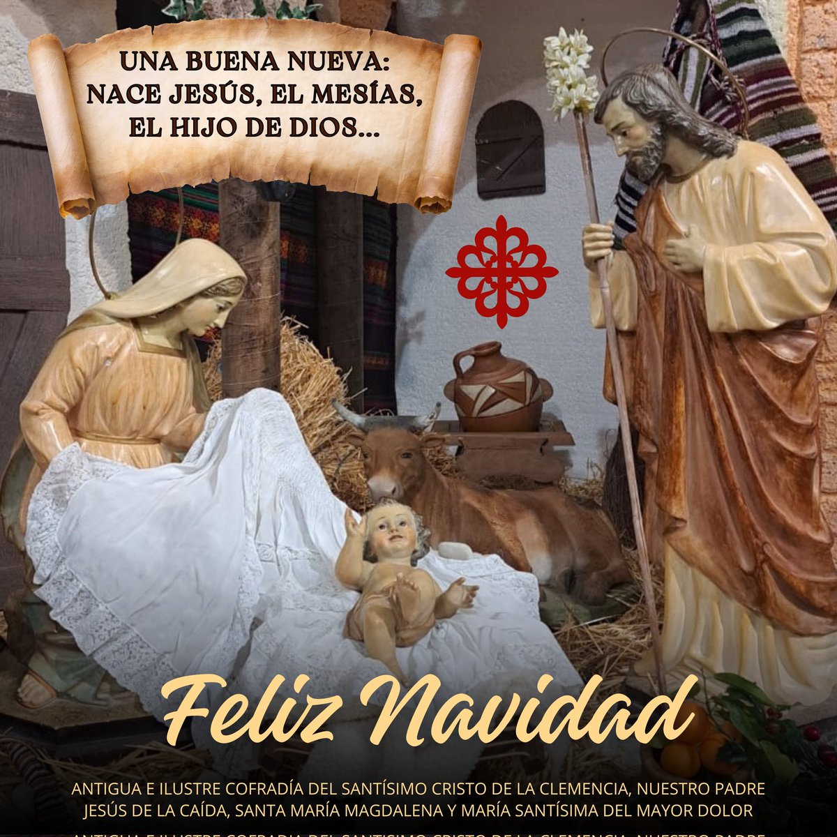 JaenClemencia's tweet photo. 🔴 "No temáis, os traigo la buena noticia, la gran alegría para todo el pueblo: hoy, en la ciudad de David, os ha nacido un Salvador: el Mesías, el Señor. Y aquí tenéis la señal: encontraréis un niño envuelto en pañales y acostado en un pesebre." Lc 2, 1-14
¡Felíz Navidad! https://t.co/OHZJruJLP5