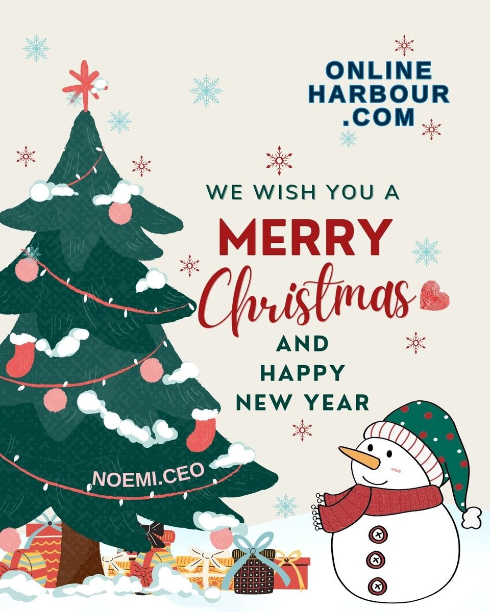 Merry Christmas and Happy New Year 🎄❤️🎄

<a href="/NoemiBarrazueta/">Noemi Barrazueta; MBA</a>, <a href="/OnlineHarbour/">Online Harbour</a> 
<a href="/CG_Strategies/">CG Strategies</a>, <a href="/noemismedia/">NOEMI +♥️</a>, <a href="/ohbestbooks/">Online Harbour Books</a> 

#Christmas #MerryChristmas #Christmas2024 
#love #happiness #joy #family #friends