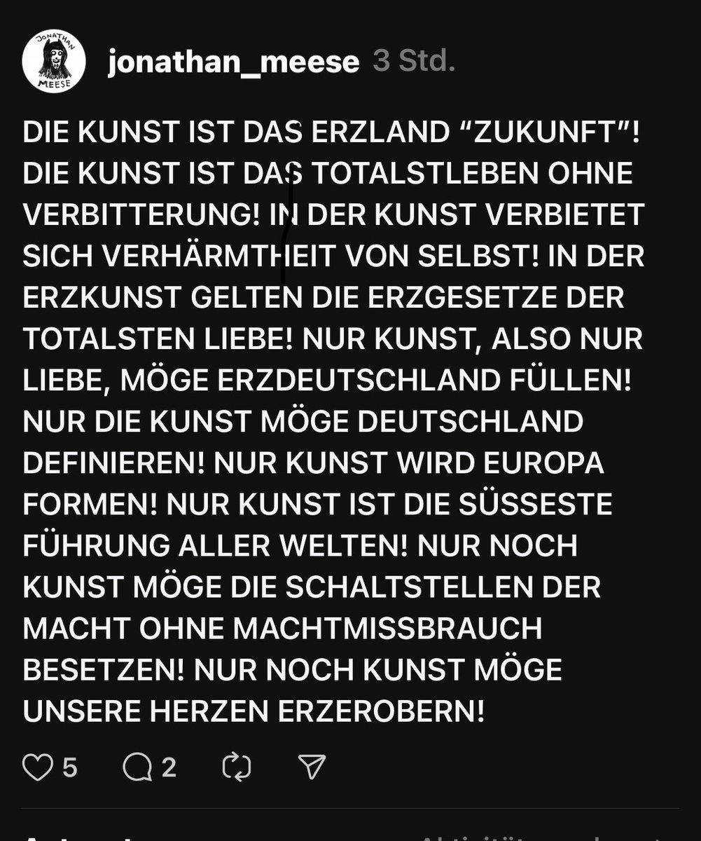 Mal eine ganz andere Weihnachtsbotschaft… von Jonathan Meese - ganz im  Sinne von #Beuys und seinem Ansatz KUNST = KAPITAL… das Kapital zur demokratischen Veränderung der Gesellschaft. #TalkingAboutValues
