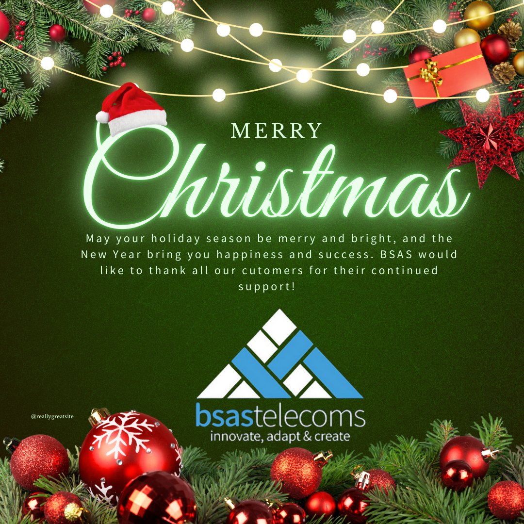 BSAS Telecoms Ltd wish you all a very Merry Christmas and a Happy New Year! 🎅⛄🎄  
#FestiveVibes #ChristmasJoy #ChristmasSpirit #BSAS #MerryChristmas