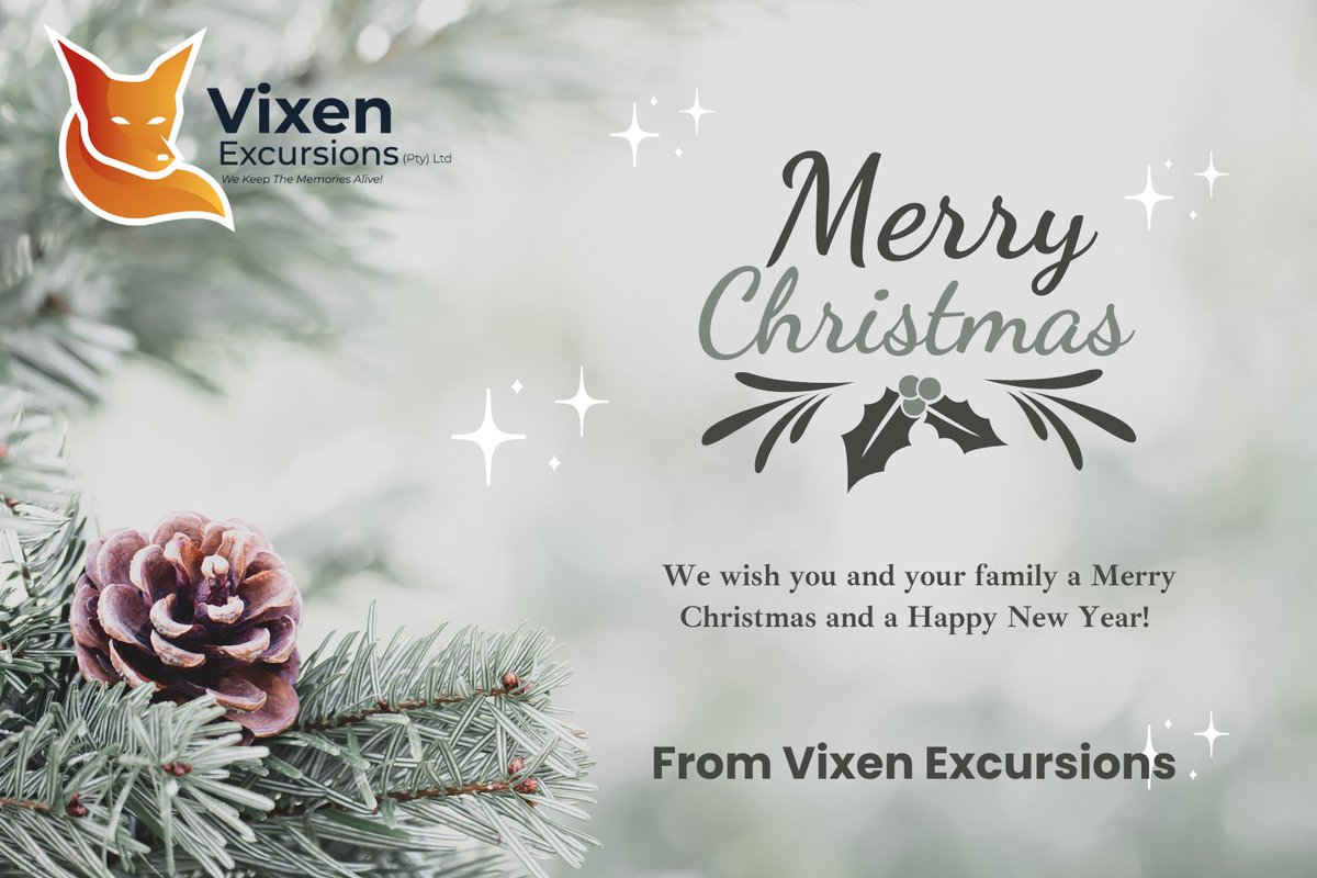 🎄✨ Season’s Greetings from Vixen Excursions! ✨🎄

As we approach the festive season, we at Vixen Excursions Travel Agency would like to take a moment to thank you for being part of our journey this year. Your support and enthusiasm for storytelling, adventure, and conservation