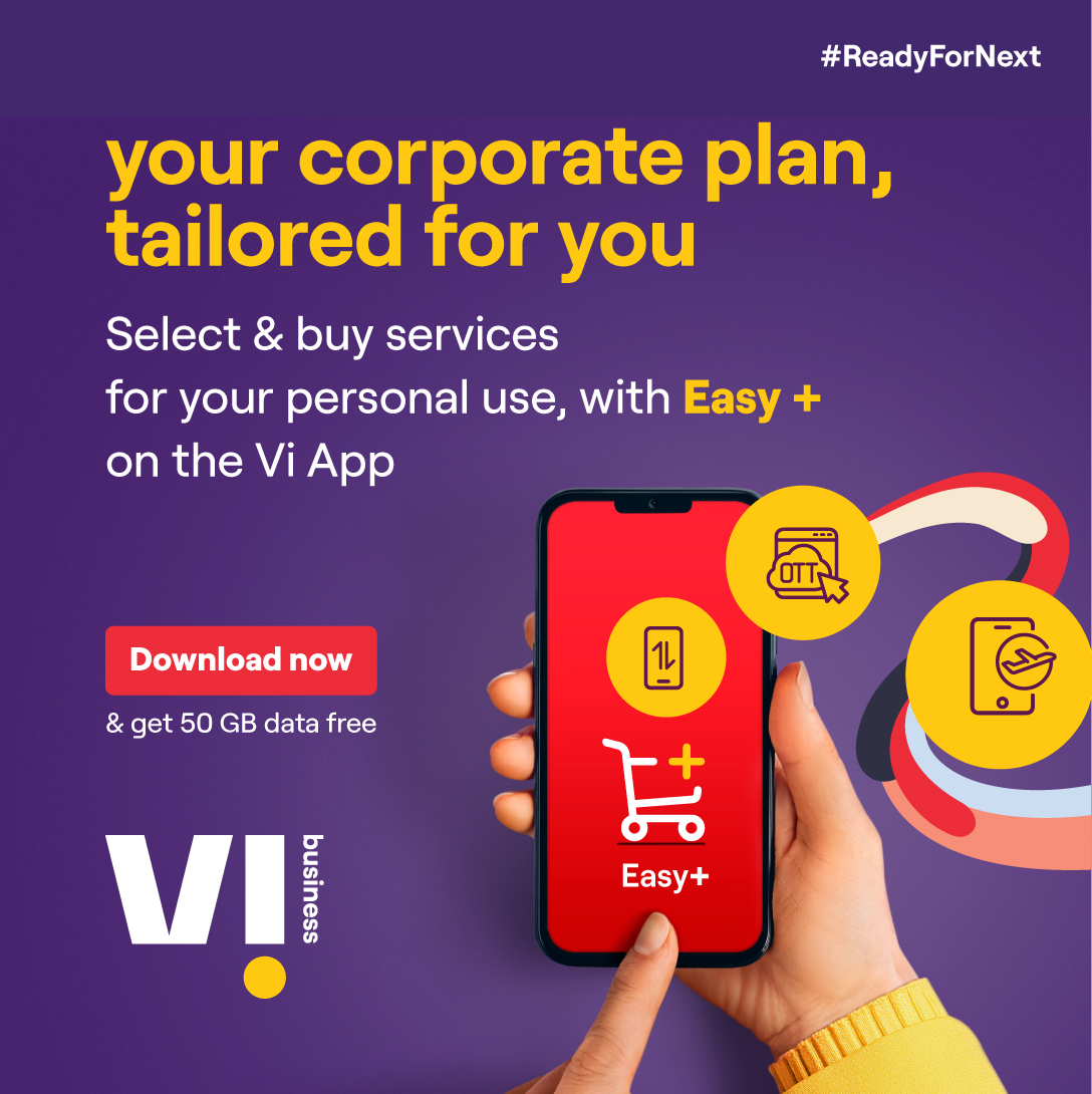 ViBusinessIndia's tweet photo. Reimagine your corporate plan. Now you can add services like international roaming, OTT, and more, with Easy+ on the Vi App. Try now https://t.co/m1xET0da4d
#ReadyForNext #EasyPlus #CorporatePlan #Postpaid #Business https://t.co/QPQGr3sMFN