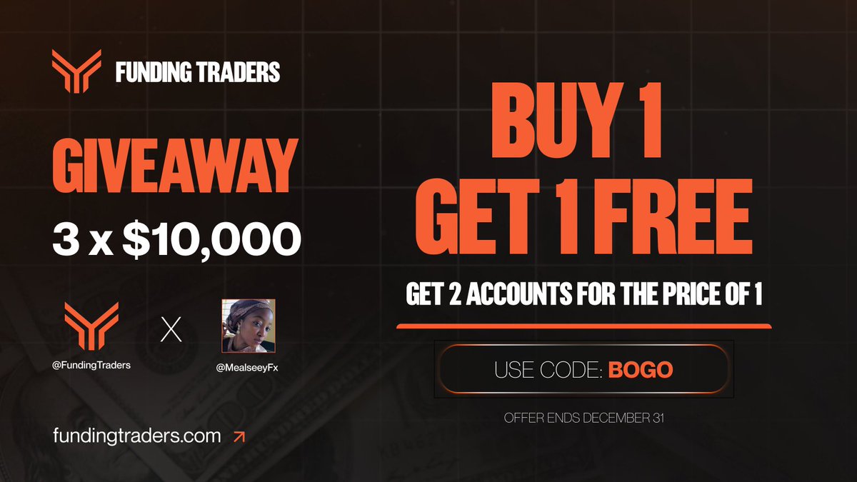 Aseeyah (@mealseey) on Twitter photo 3x10k Funding Traders Challenge Giveaway
Rules:
1. Follow
@MealseeyFx ,
@Funding_Traders,
<a href="/StanFXTrading/">Stan FundingTraders.com || FundingFutures.com</a>,
@davidkrtinic
2. Like and Retweet
3. Tag 3 friends
4. Reply and Retweet @Funding_Traders pinned post
End in 72 hours
#Giveaway #Propfirm #forextraders 3x10k Funding Traders Challenge Giveaway
Rules:
1. Follow
@MealseeyFx ,
@Funding_Traders,
<a href="/StanFXTrading/">Stan FundingTraders.com || FundingFutures.com</a>,
@davidkrtinic
2. Like and Retweet
3. Tag 3 friends
4. Reply and Retweet @Funding_Traders pinned post
End in 72 hours
#Giveaway #Propfirm #forextraders