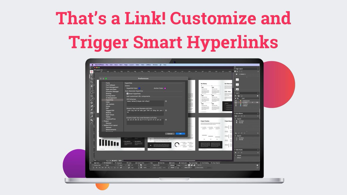 QuarkXPress's tweet image. Customize your hyperlinks within design layouts, changing the rules on how links should be detected and how they should behave in QuarkXPress 2025 🔗

Watch tutorial ➡️  buff.ly/4dqnwPC

#Hyperlinks #DesignLayouts #Customization