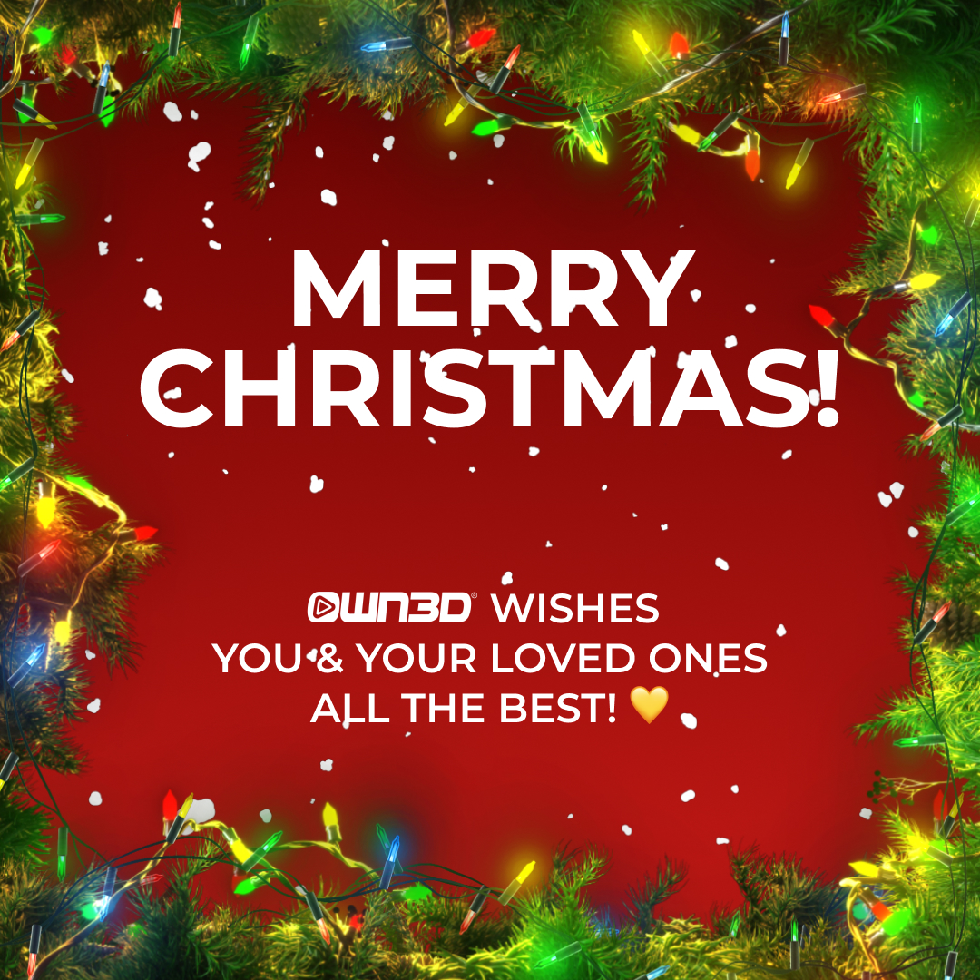 🎄 Merry Christmas! 🎅

We hope your holiday season is as magical as the connections you share with your community! ✨

May your days be merry and bright. 🎁

If you're streaming, feel free to check out a little festive inspiration: store.own3d.pro/winter-xmas 🎅